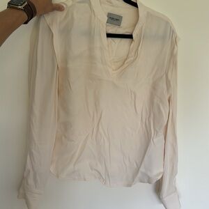 rachel comey cream shirt, blouse, long sleeve